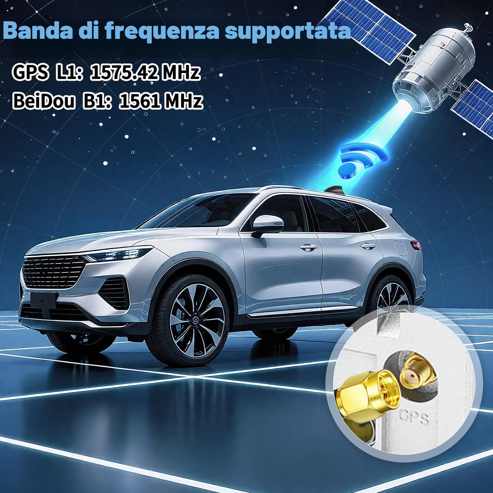 Bingfu Antenna Auto Pinna di Squalo Autoradio FM AM & GPS Beidou GNSS | 8dB LNA, Tensione Larga 9-16V, Impermeabile IP65, Compatibile con Sistemi Stereo e Navigazione Camion Camper Furgoni, Nero