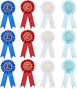 Lewtemi Award Ribbon Rosette Set 1st, 2nd, 3rd Place Ribbon Honorable ...