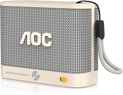 Miniatura 9 de AOC Altavoz Bluetooth portátil, altavoz de ducha, BT 5.4 con emparejamiento estéreo inalámbrico, BassUp, IP67 impermeable, a prueba de polvo, tiempo