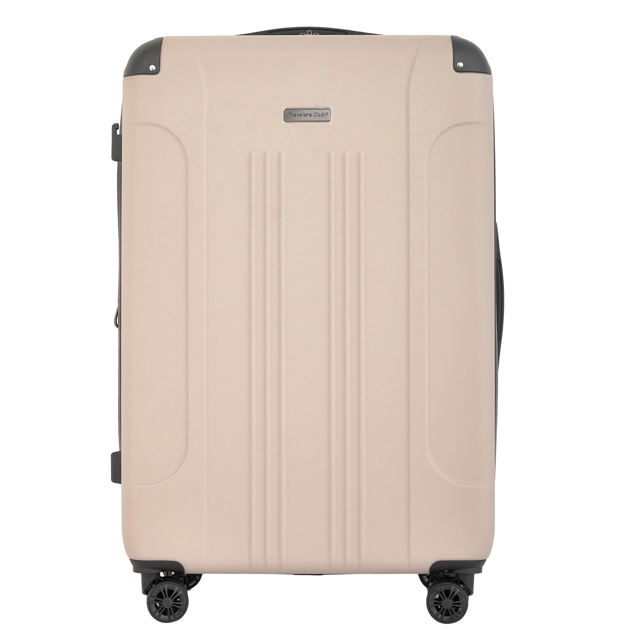Travelers Club Chicago Plus Hardside Luggage, Mushroom, 20" Carry-On