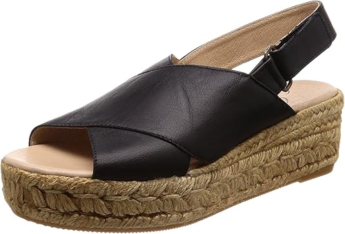 Amazon ガイモ サンダル クロスベルトエスパドリーユサンダル Queity Jh ブラック 22 5 Cm ファッションサンダル