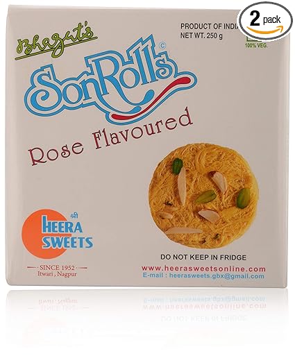 Heera Sweets Delight Foods Heera Sweets Rose Son Rolls (500 gm, Pack 250 G X 2)
