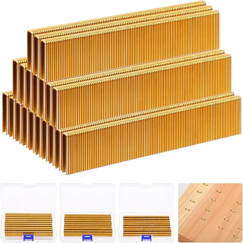 Hilitchi 2000 grapas de corona estrecha de calibre 18 de 1 pulgada, clavos de pistola de clavos de pistola de calibre 18 con acabado galvanizado con