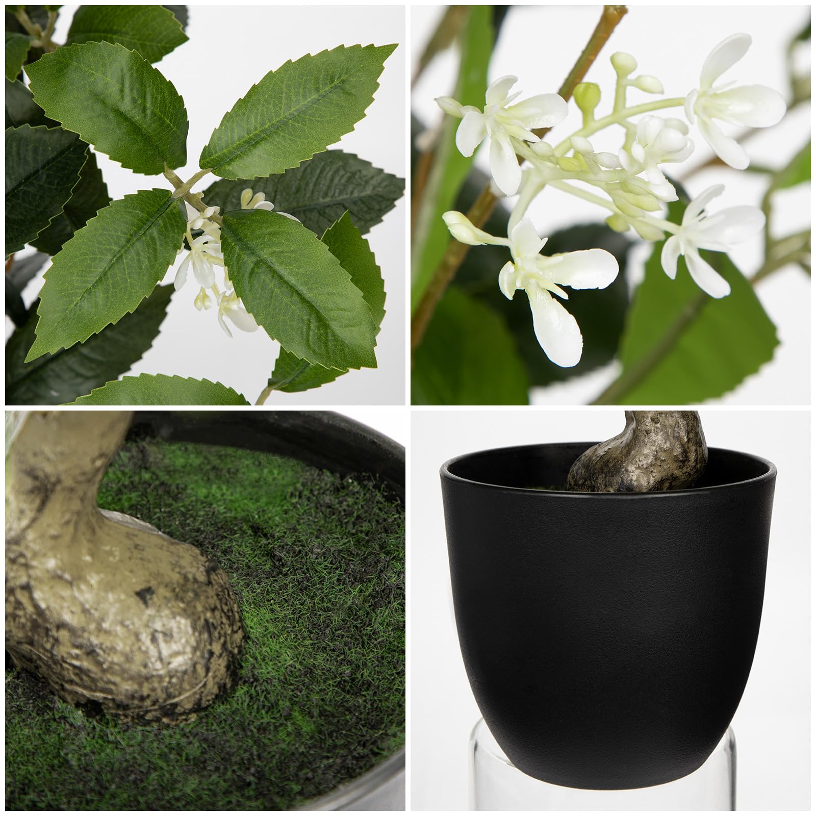 Briful Künstliche Lorbeerpflanze – 47 Cm Hoch, Mit Topf & Gelben Blüten – Pflegeleichte Deko