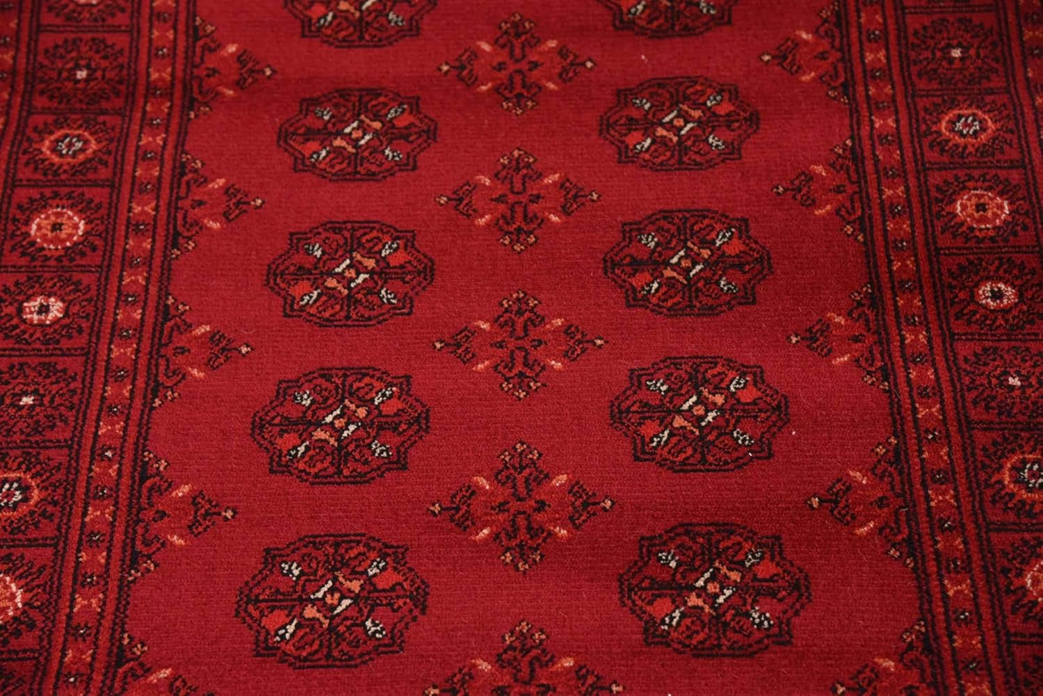 Unique Loom Tekke Collection Over-Dyed Saturated Traditional Torkaman Area Rug, 2 ft 7 in x 10 ft, Red/Burgundy