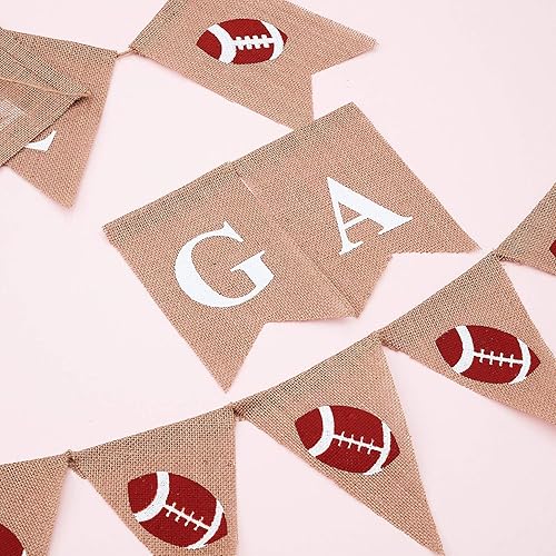 Miniatura 3 de 2 pancartas de arpillera de fútbol de 11.5 pies para colgar fiestas de fútbol, banderines para fiestas temáticas de cumpleaños, cuencos de juegos,