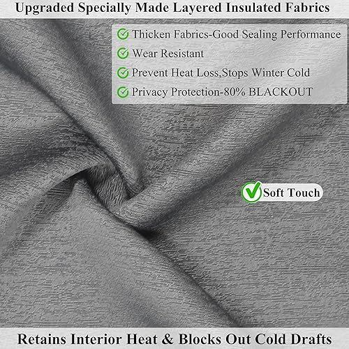 Miniatura 3 de Cortina magnética con aislamiento térmico para puerta, cortinas de tela más gruesa en capas, cubierta de aislamiento temporal para puerta que