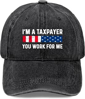 I’m A Taxpayer, You Work for Me Tax caps Vintage Cotton Washed Baseball Caps Adjustable Dad Hat