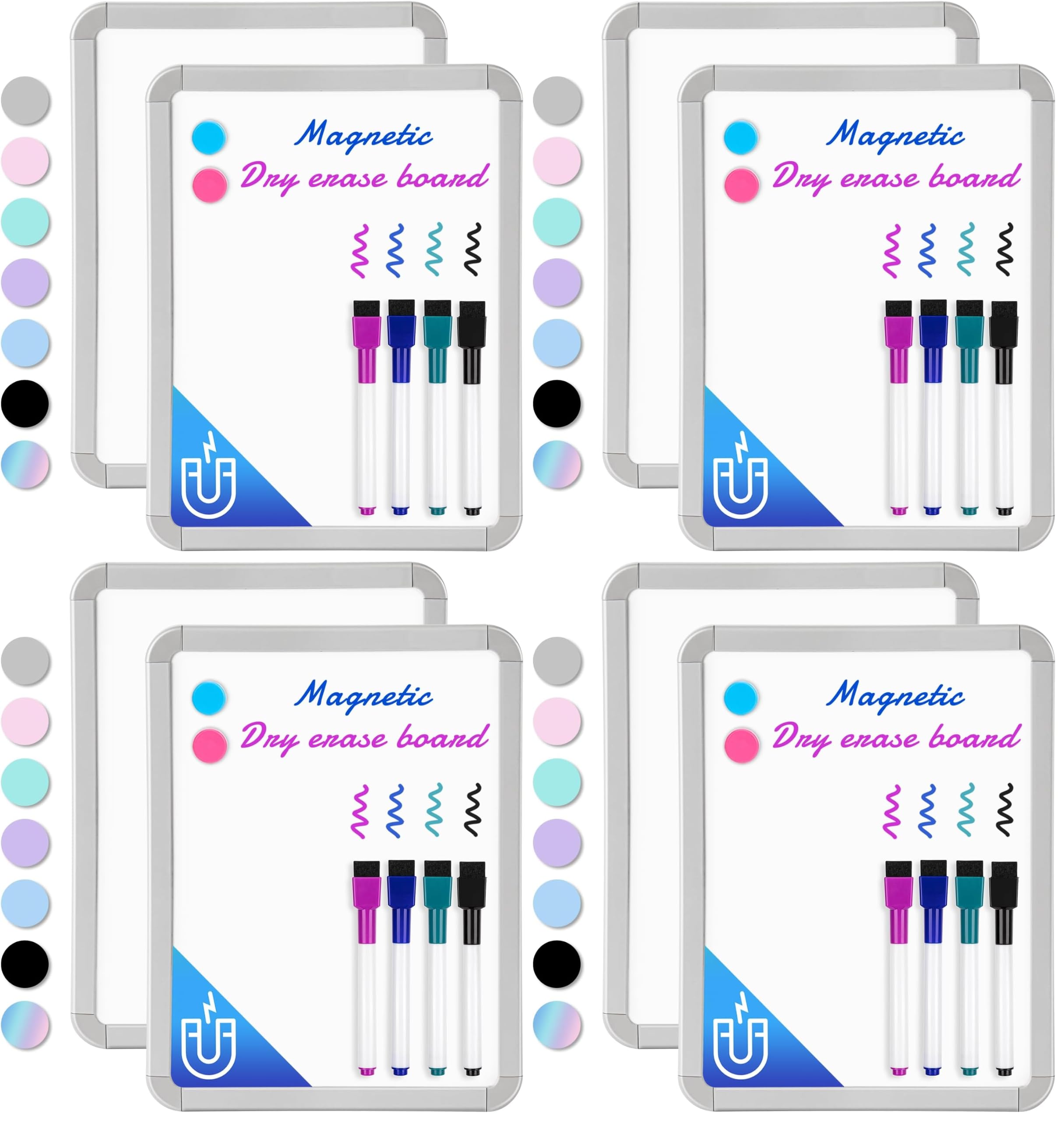 VUSIGN Small Dry Erase Whiteboard, 8.5 x 11 Inches White Board for Students, Fridge, Locker, Mini Dry Erase Board, 8 Pack