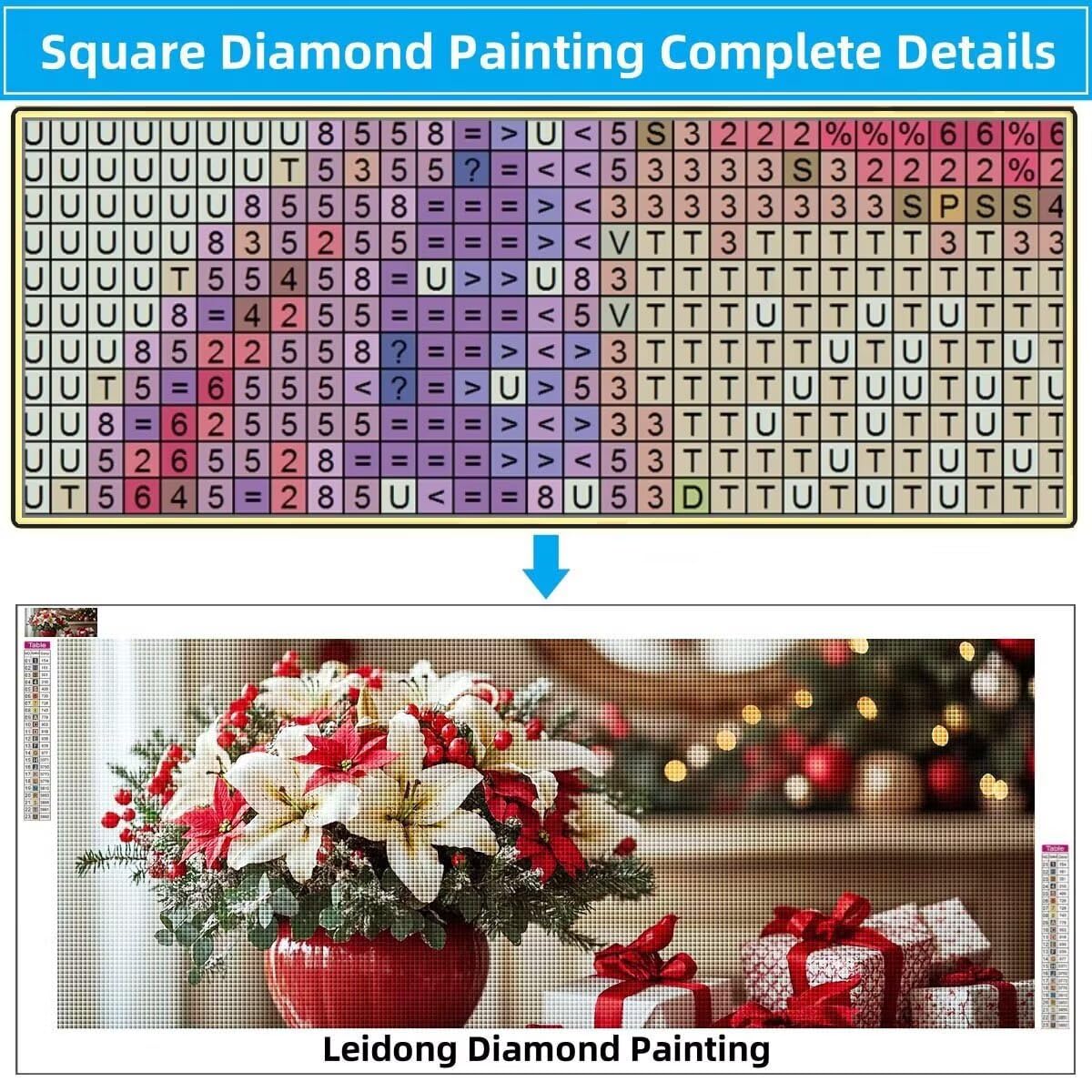 Malarstwo diamentowe 5D dla dorosłych, lilia, doniczka na kwiaty, "zrób to sam", obraz do malowania diamentami dla dzieci (80 x 160 cm), zestaw do malowania, zestaw do malowania diamentami, kryształki