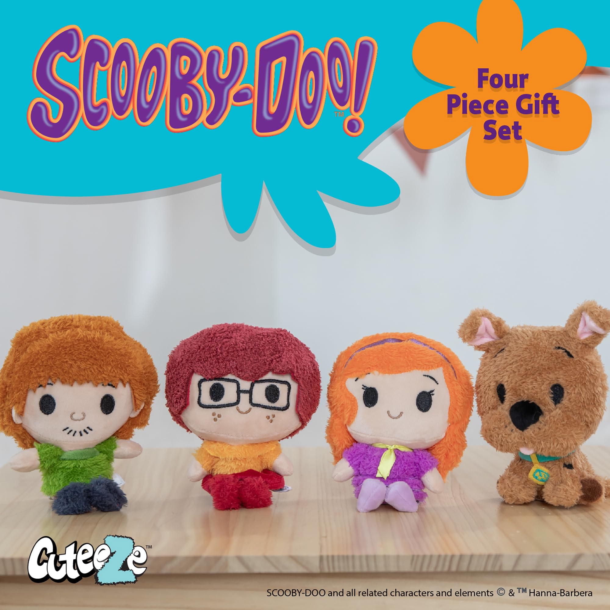 Kids Preferred Scooby-Doo Cuteeze Scooby Doo, Shaggy, Velma et Daphne Lot de 4 pièces pour bébés et Tout-Petits et Filles, 15,2 cm