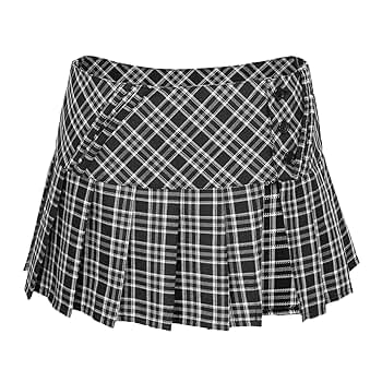 Amazon.com: FURPHI Mini Plaid Pleated Skirt Women's US Size
