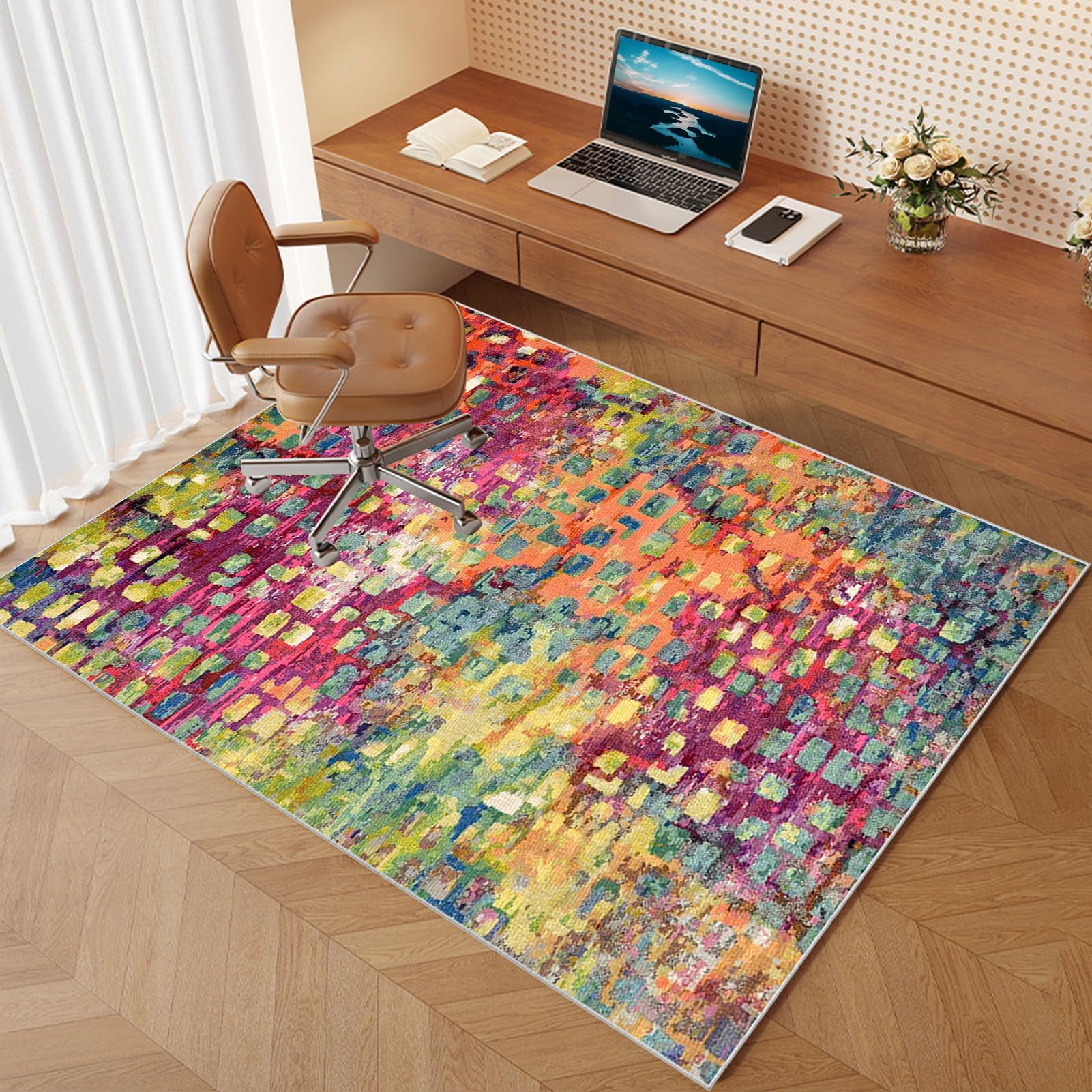 Bodenschutzmatte Stuhlunterlage für Gaming Stuhl & Bürostuhl Unterlage Schreibtischstuhl für Teppic Hartböden Schreibtischstuhl Unterlage Computerstuhl Teppiche für Parkett Hartböden 80 x 120 cm