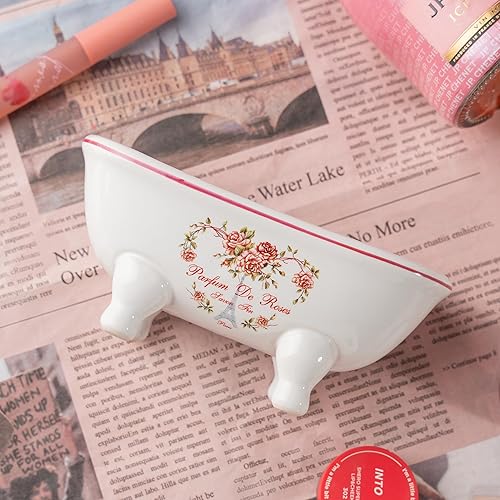 Miniatura 7 de 1 jabonera de cerámica con doble extremo para bañera de 5.7 pulgadas (estilo 01)