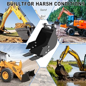 Mini Excavator Bucket, 200mm Narrow Digging Bucket, Span 90mm/3.54in Hole,Diameter 25mm/0.98in Backhoe Attachments, for Mini Excavators