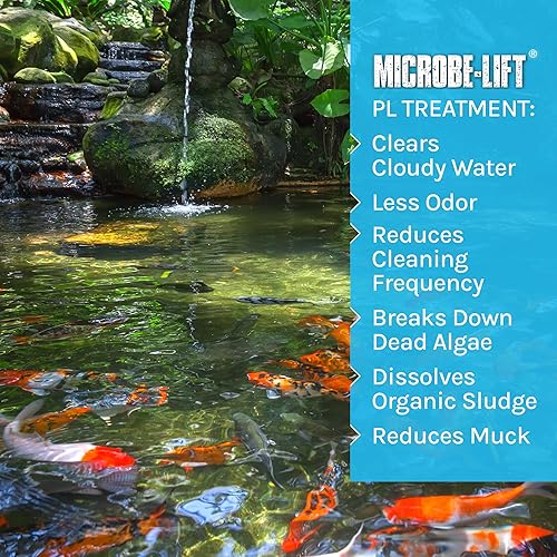 Miniatura 6 de MICROBE-LIFT 10PLP PL Limpiador de jardín de bacterias y agua para exteriores para estanques, seguro para peces Koi vivos, vida vegetal y