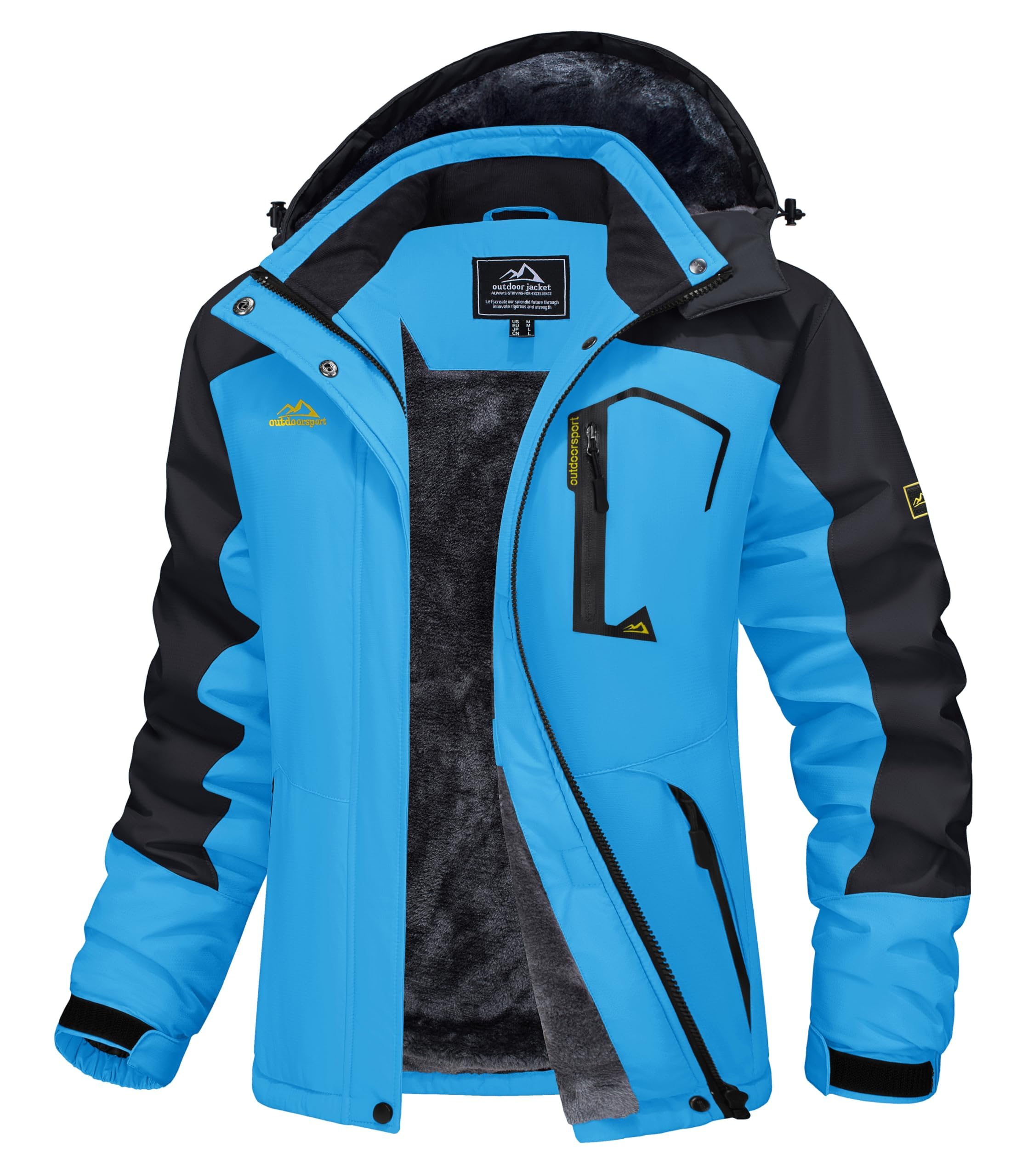 MAGCOMSEN Vestes imperméables pour femme - Manteaux chauds d'hiver - Pour randonnée, camping - Avec poches zippées