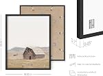 Haus and Hues Framed Barn Wall Art - Farmhouse Framed Wall Decor, Modern Barn Pictures, Large Rustic Country Landscape Artwork for Living Room, Farmhouse Wall Art (Black Framed, 16x20)