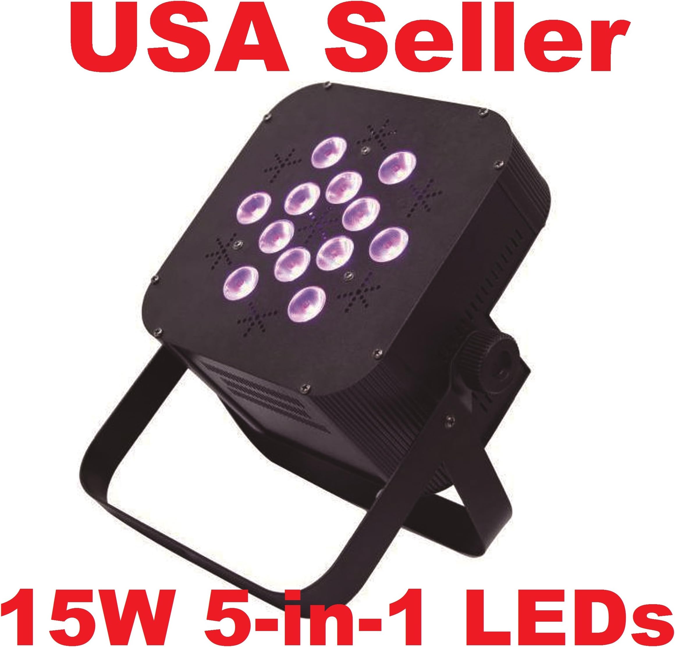Slick Par 12x15W 5-in-1 LED RGBAW Par can puck style DMX Light uplighting black housing