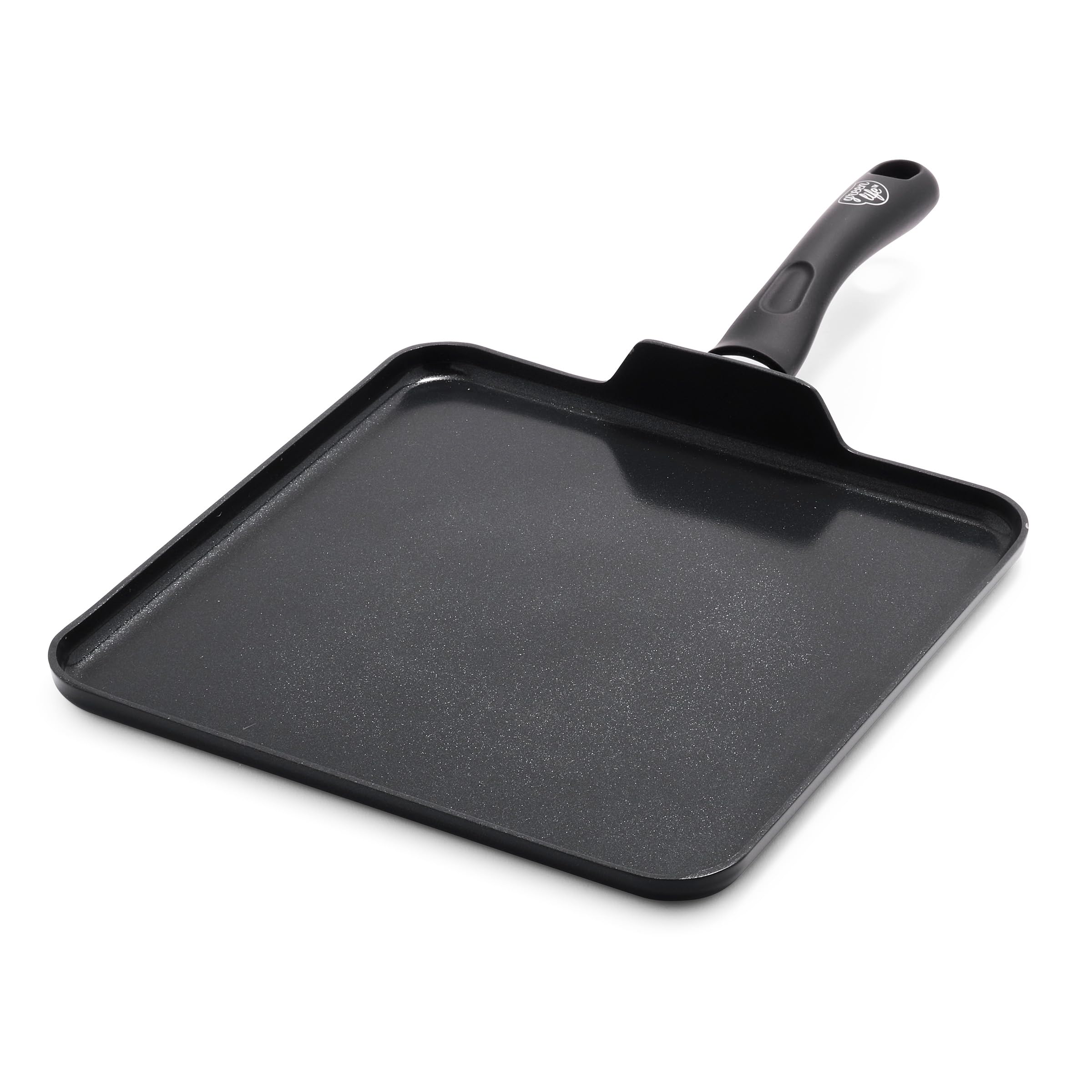 Soft Grip Diamond Healthy Ceramic Nonstick 11" Griddle Pan, PFAS-Free, Dishwasher Safe, Black