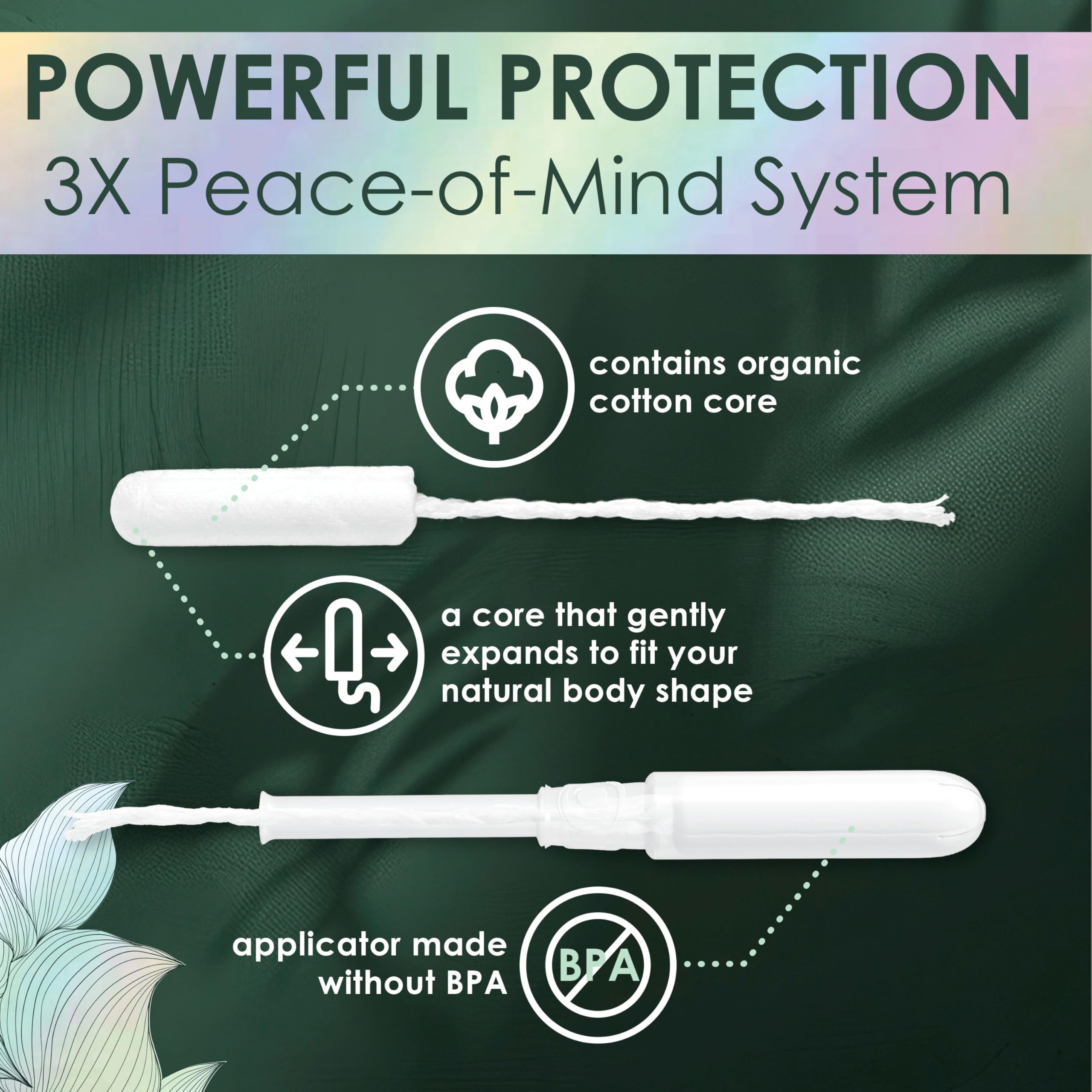L. Tampons, Made with Organic Cotton, Regular/Super Absorbency, Multipack, Made Without Synthetic Pesticides, Rayon or Fragrances, Applicator Made Without BPA, Leak-Stopping Design, 18 Count