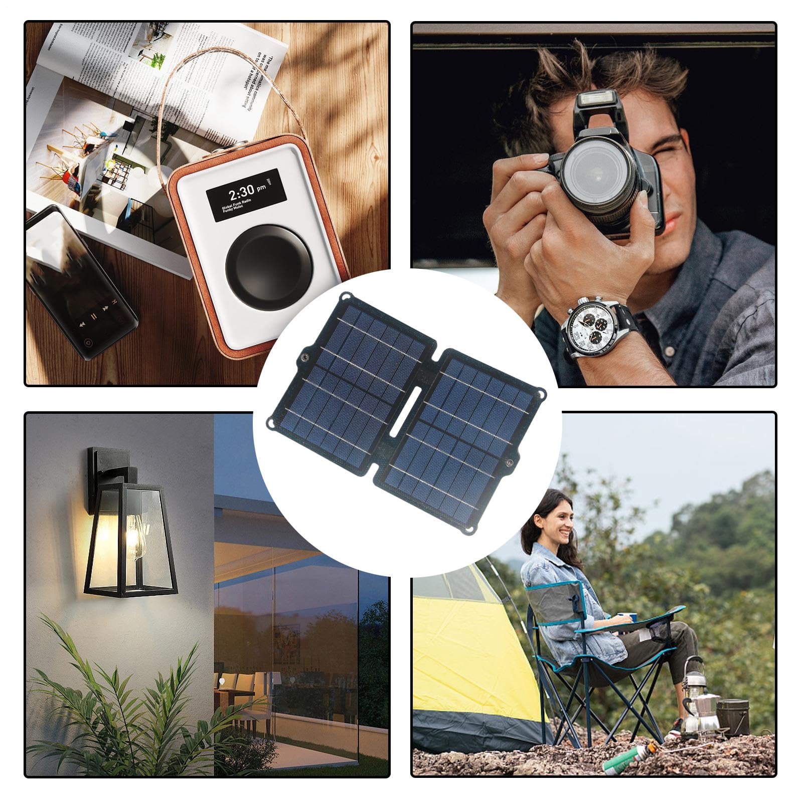 Pannello solare da campeggio: 10,63 x 6,89 pollici, di energia pieghevole 40 Watt, facile da trasportare | Caricatore solare portatile, resistente e resistente, per campeggio all'aria