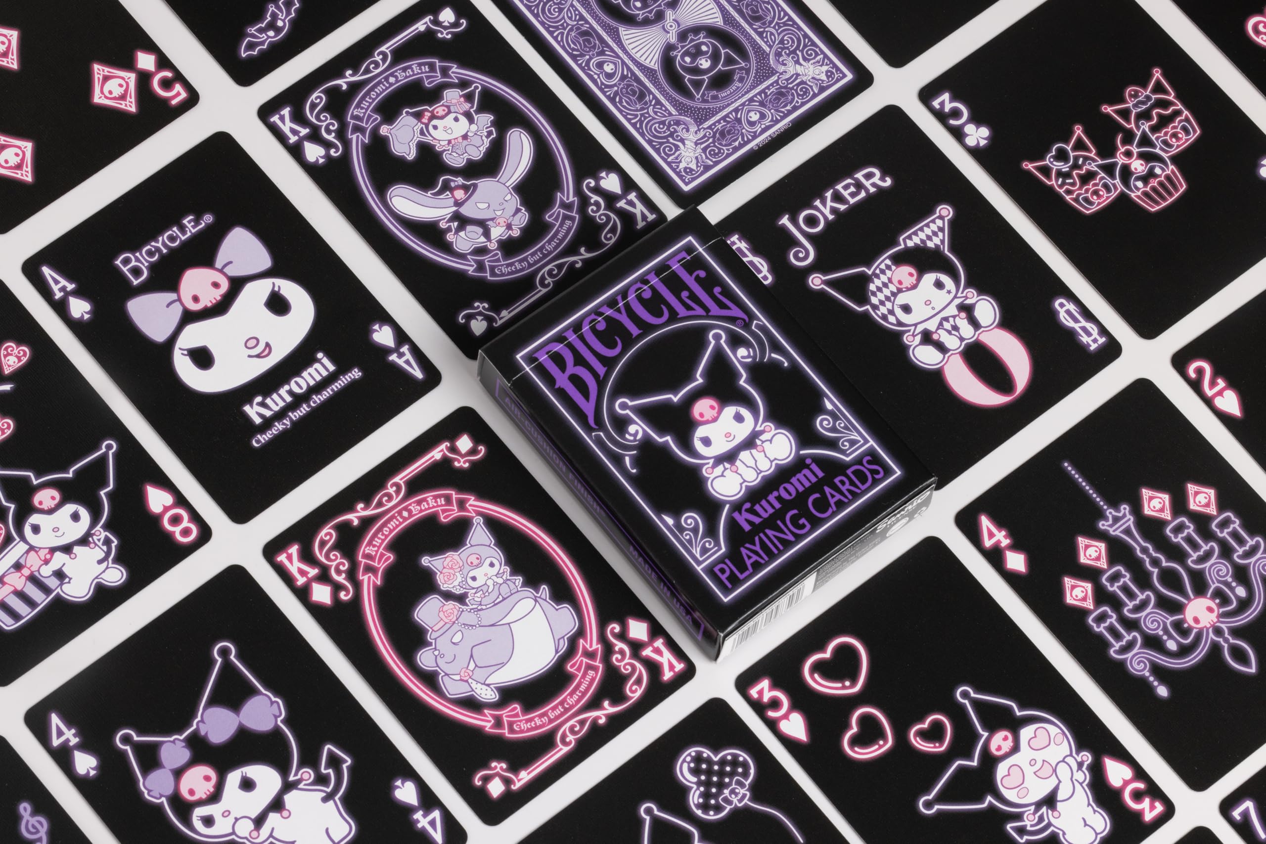Amazon.com: Bicycle Kuromi Sanrio Playing Cards, Black, Pink and