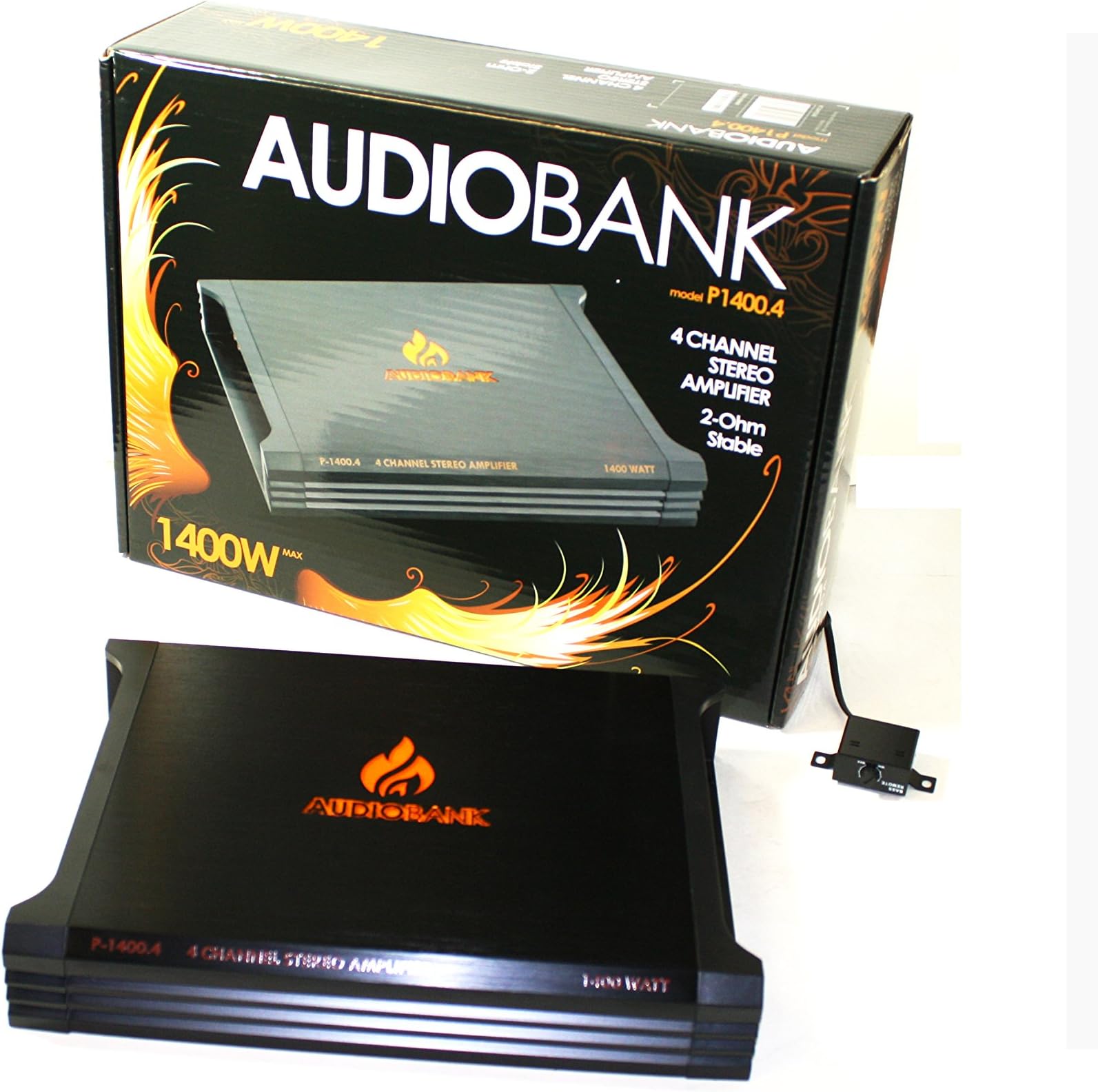 AUDIOBANK P1400.4 1400W 2-Ohm Stable 4 Channel Stereo Amplifier