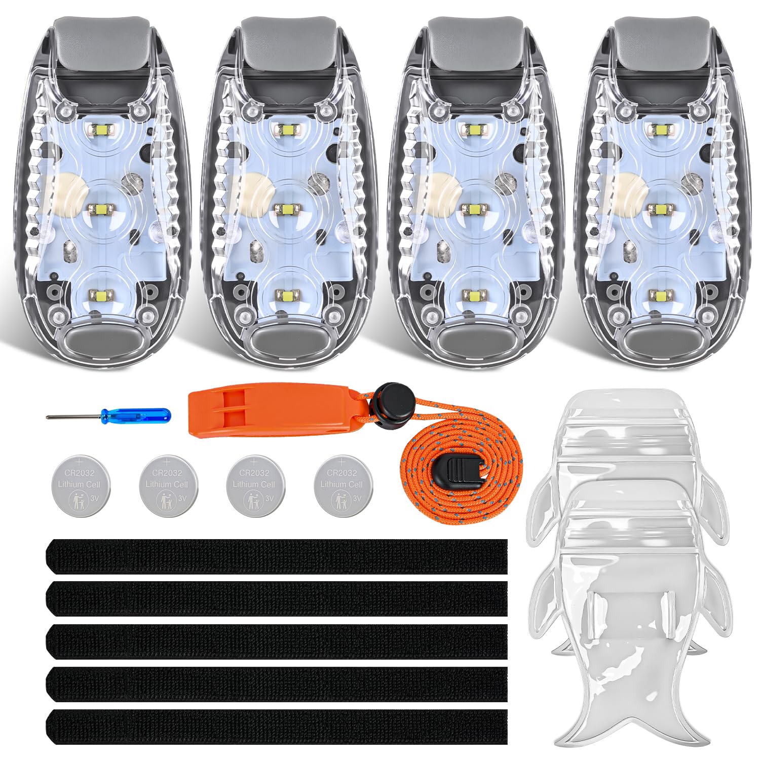 Nilight LED Safety Light 4PCS White Marine Navigation Bike Tail Lights