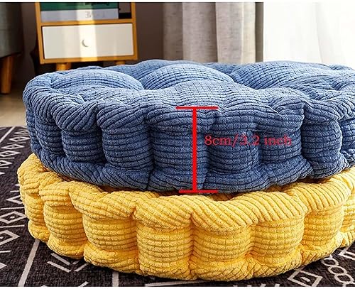 Miniatura 3 de Jhorxa Juego de 2 almohadas de suelo de meditación, cuadradas y redondas, para adultos, cojín de pana copetuda para balcón, exterior, tatami y sala