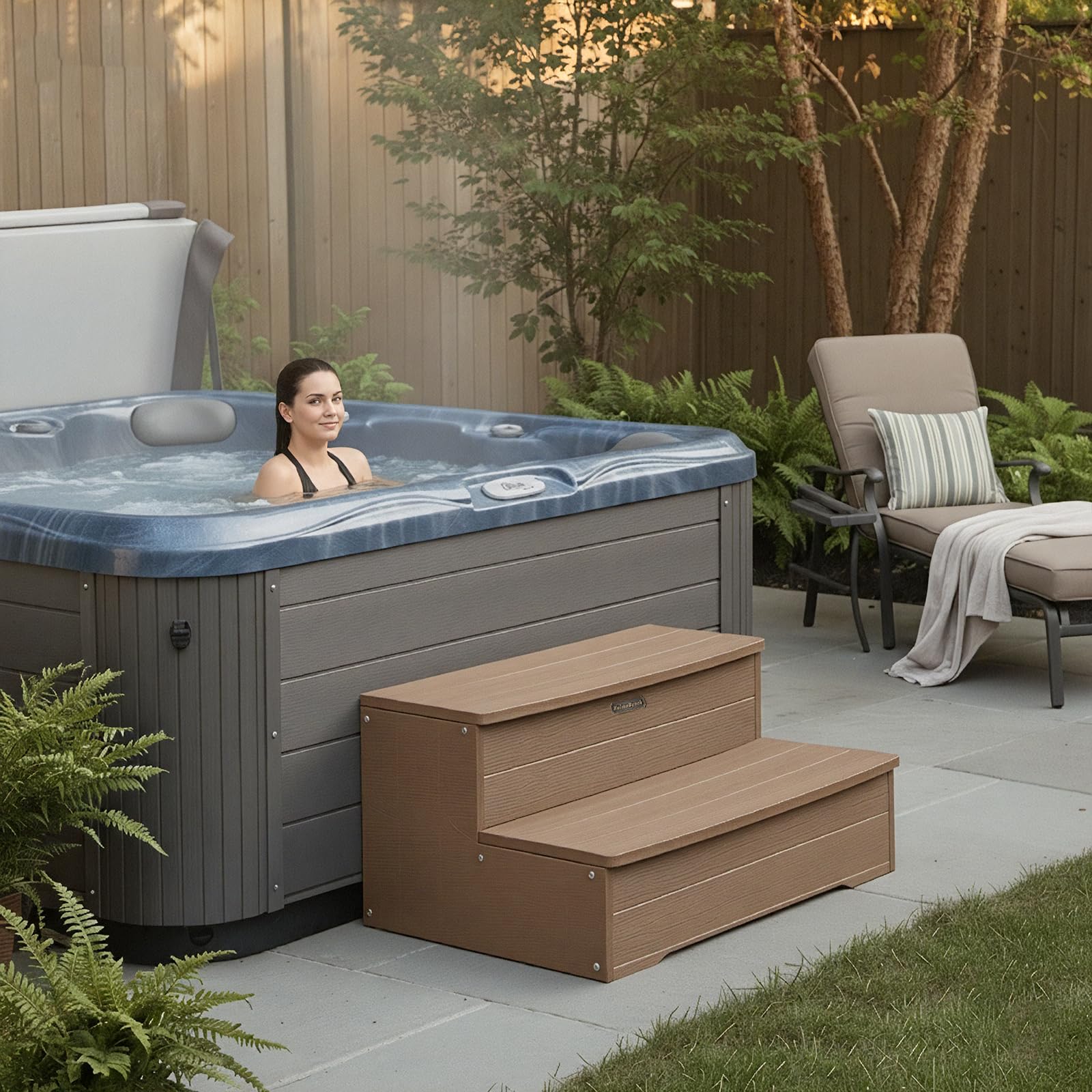 Amazon.com: KaimuBench 25'' Hot Tub Steps, Waterproof Outdoor Spa