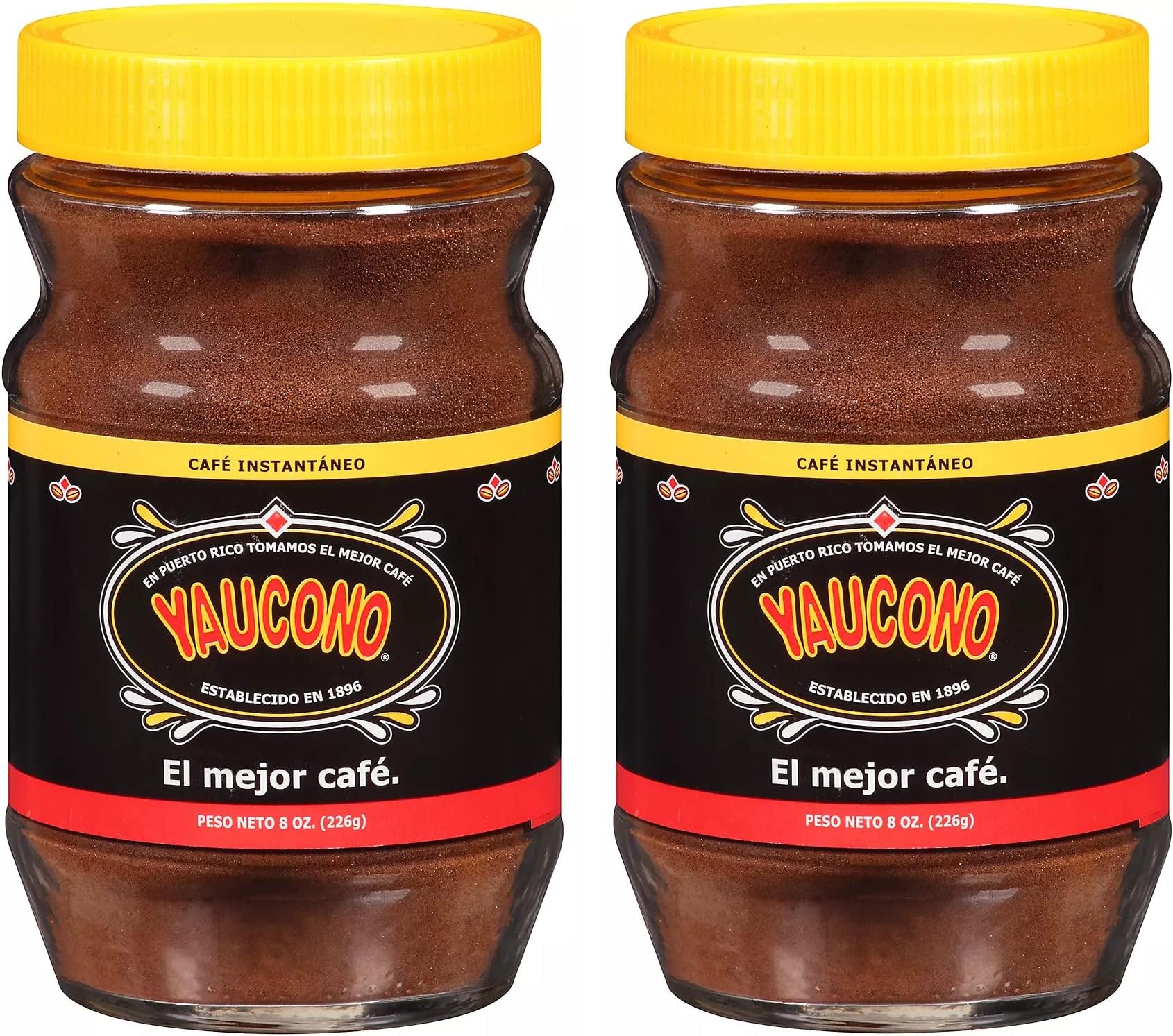 Instant Coffee, Medium Roast, Arabica, from Puerto Rico, Glass Jar, 8 Ounce (Pack of 2)