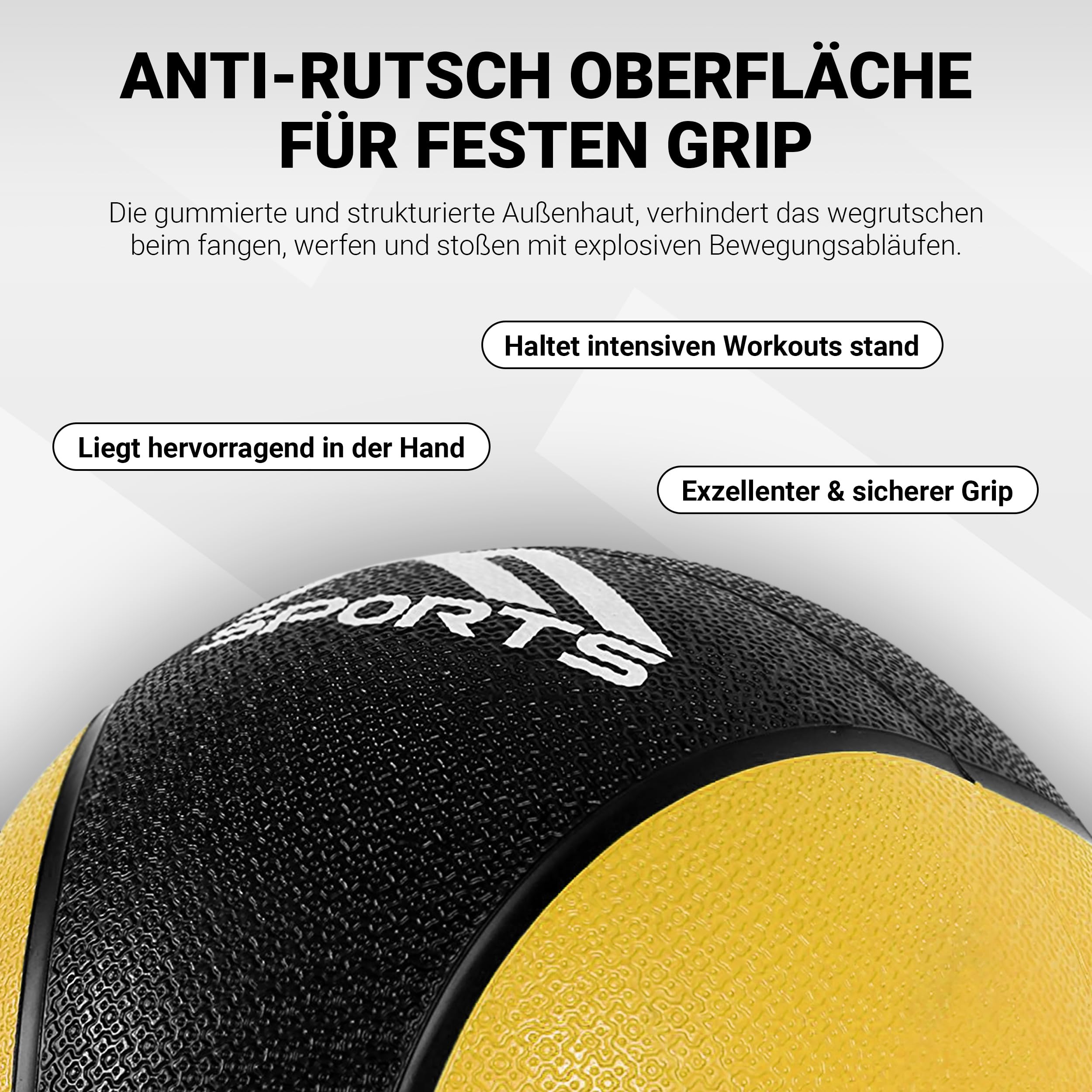 MSPORTS Medizinball 1 – 10 kg – Professionelle Studio-Qualität inkl. Übungsposter Gymnastikbälle