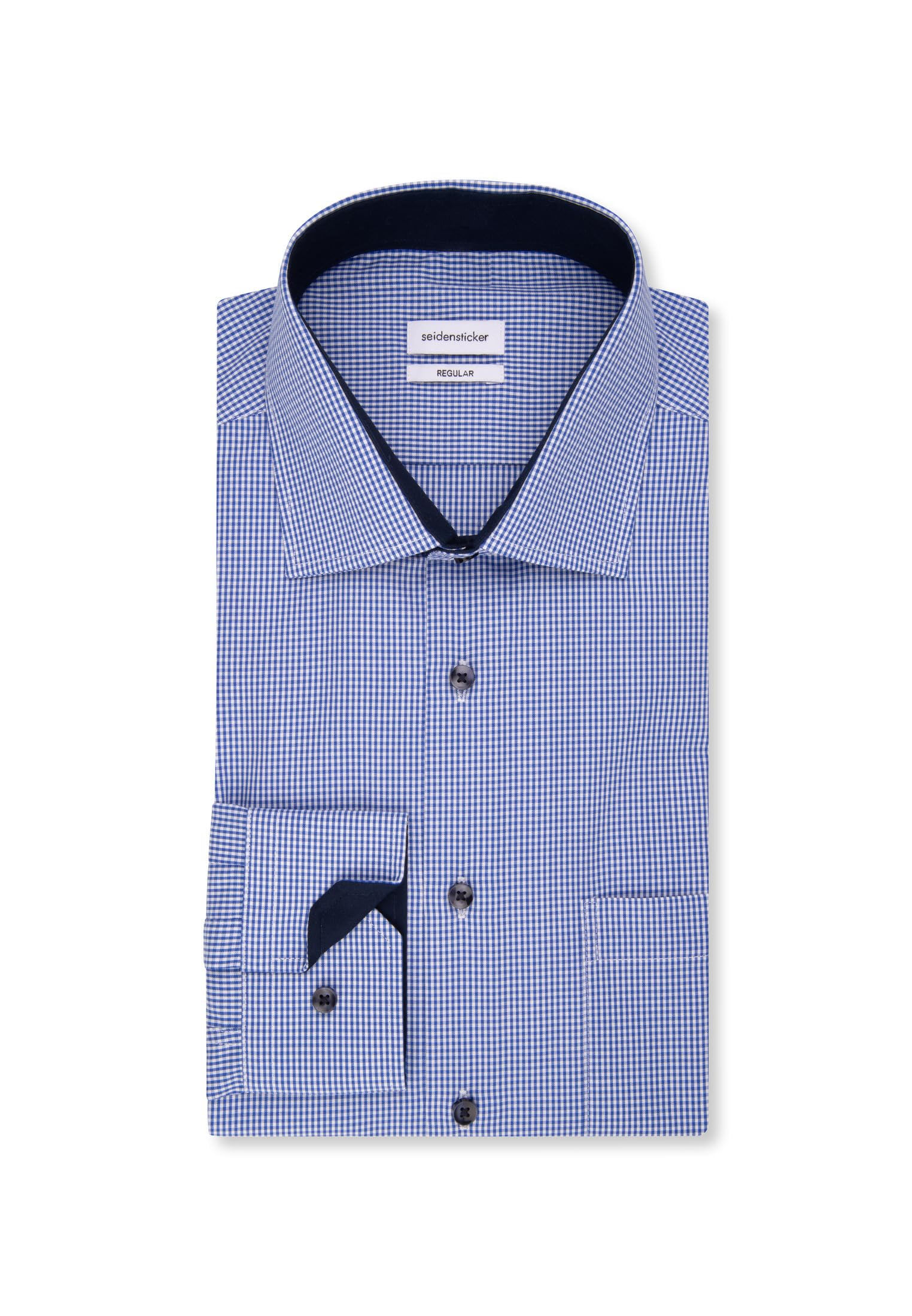 Seidensticker Herren Business-Hemd - Regular Fit - Bügelfrei- Kent-Kragen - Langarm - 100% Baumwolle Mittelblau 44 – Bild 6