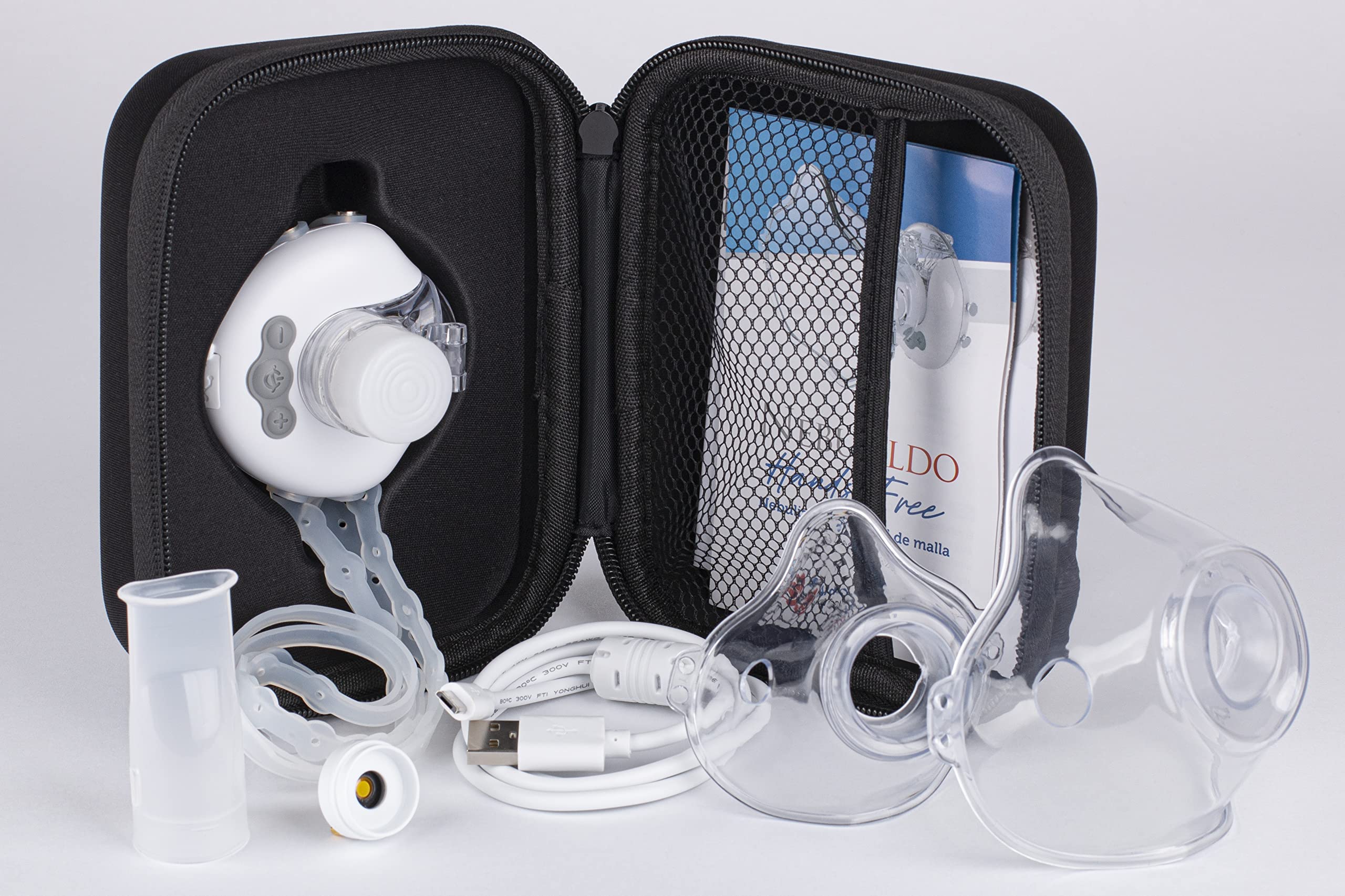 Nebualdo Hands-Free. Nebulizador Manos Libres Ultraligero Portátil. Adecuado para tratamiento de trastornos respiratorios. Uso Diario. Última Tecnología. Velocidad de nebulización regulable - 6ml.