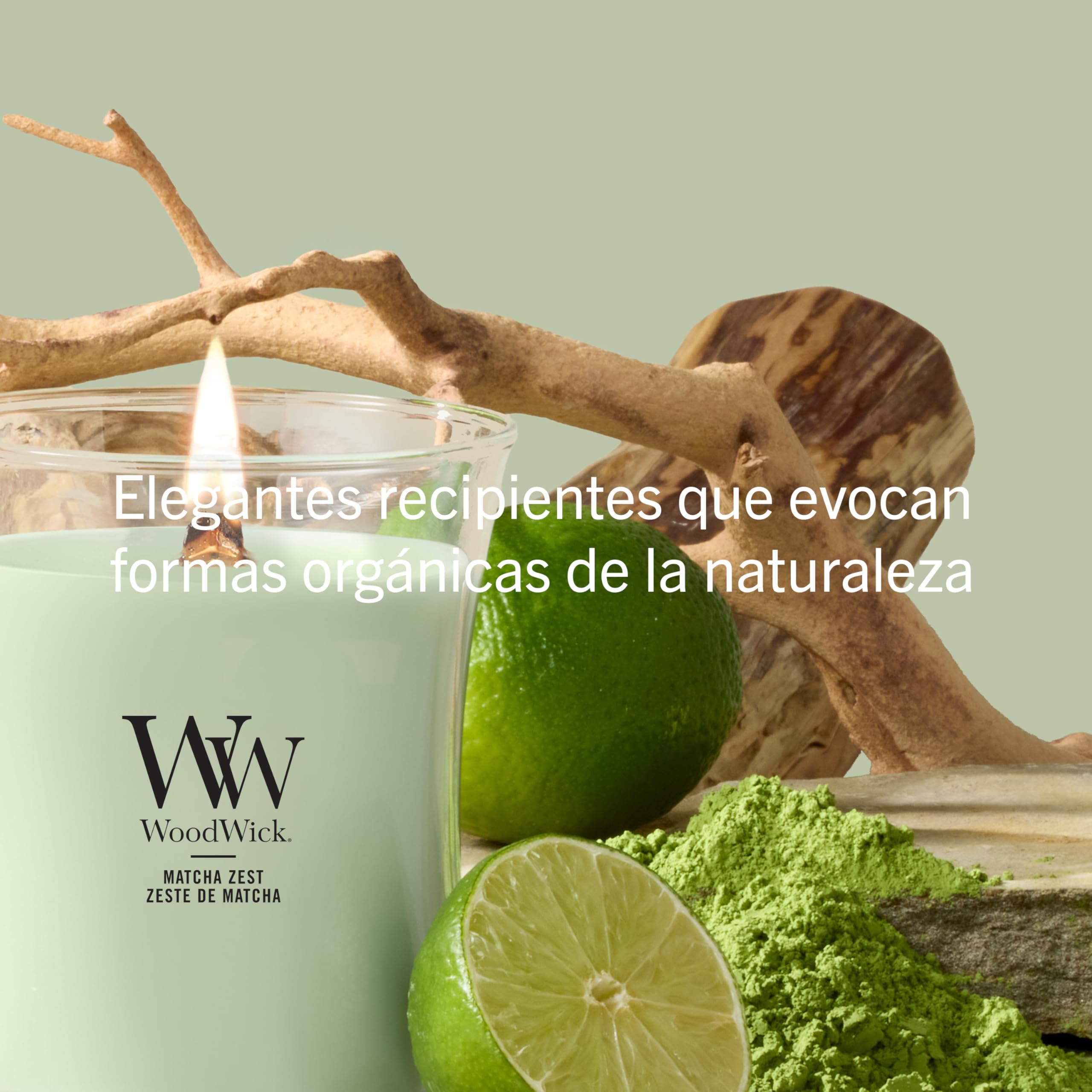 WoodWick | Vela Mediana | Matcha Zest | Gran regalo para mujeres