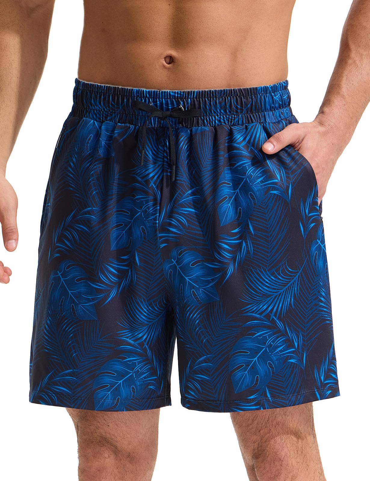 baleaf Mens Swim Trunks with Compression Liner 5 & 7 inch Quick Dry Bathing Suit Swim Shorts with Zippered Pockets