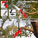 Suchtale 14ft Pole Saw for Tree Trimming Tree Pruner Manual Steel Blade | 10ft, high strength lightweight handles,with sharp steel blade, for high branches, shrubs and twigs