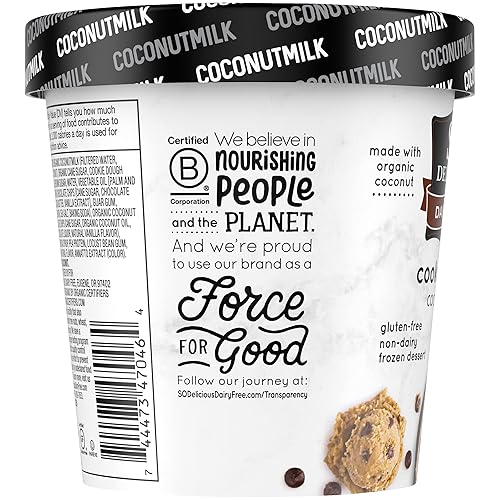 Miniatura 12 de So Delicious Postre congelado de leche de coco sin lácteos, masa de galletas, vegano, proyecto sin OMG, verificado, 1 pinta