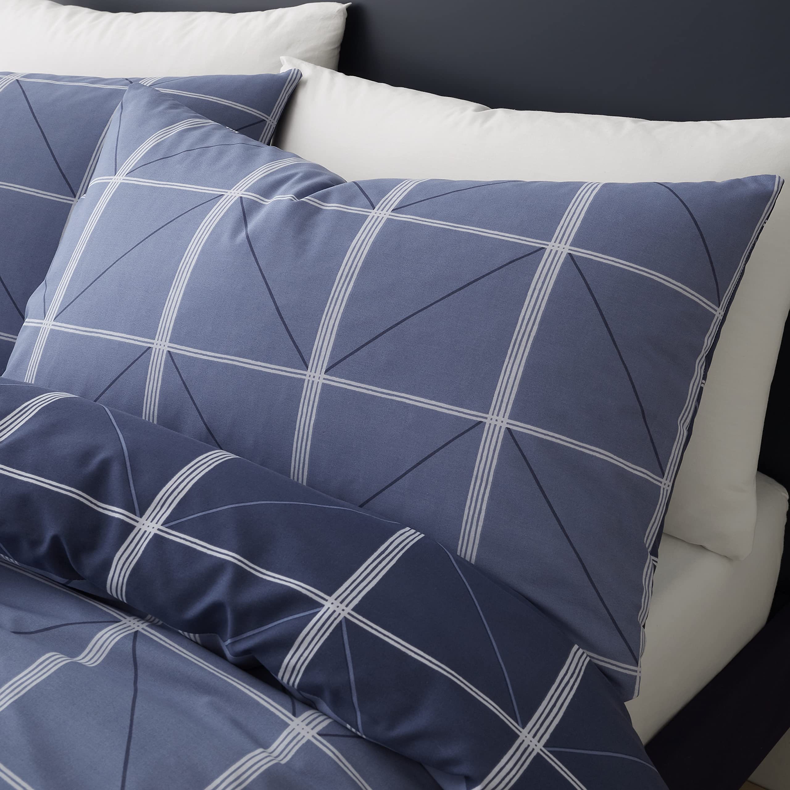 Catherine Lansfield Geometric Grid Set Copripiumino 260 X 240 + 50 X 70