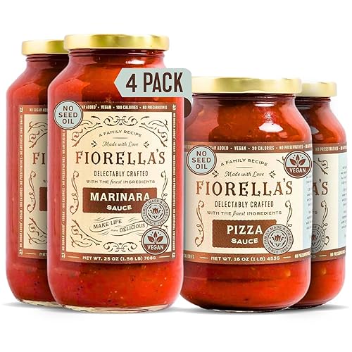 Miniatura 9 de Fiorella's Salsa de pasta Marinara - Salsa de tomate hecha con ingredientes frescos, sin aceite de semilla, sin azúcar añadido, vegano, sin gluten