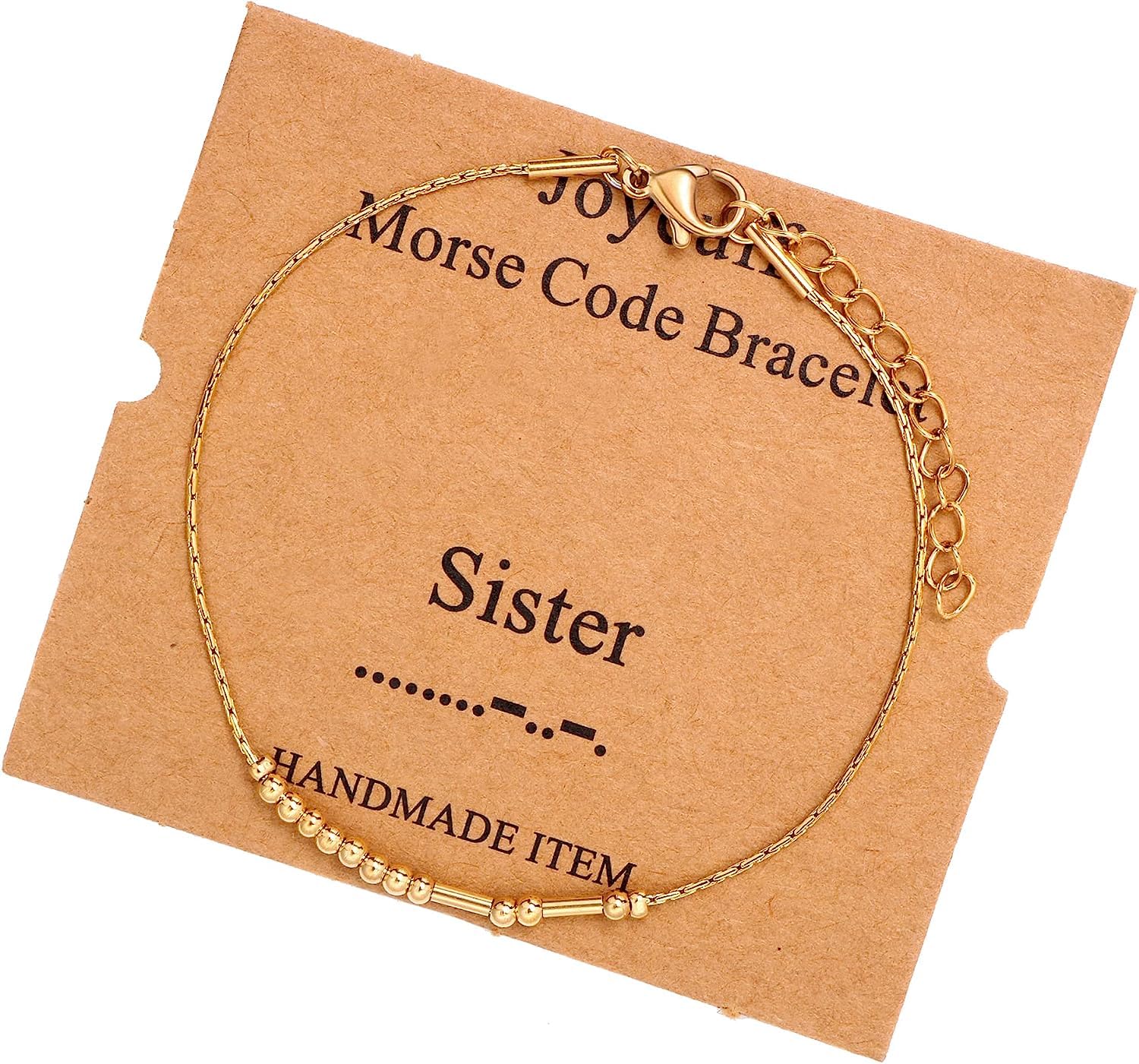 Morse Code Bracelets for Women, Gold Silver Stainless Steel Beads Bracelets
