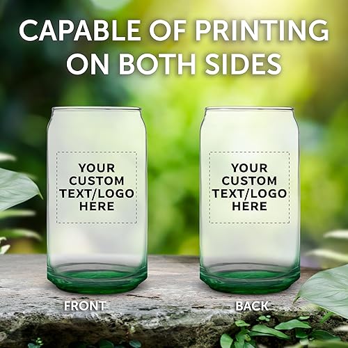 Miniatura 6 de Juego de 10 vasos de lata de cerveza personalizados, 16 onzas, tamaño de pinta, texto promocional, logotipo, forma de lata de soda, cristalería,