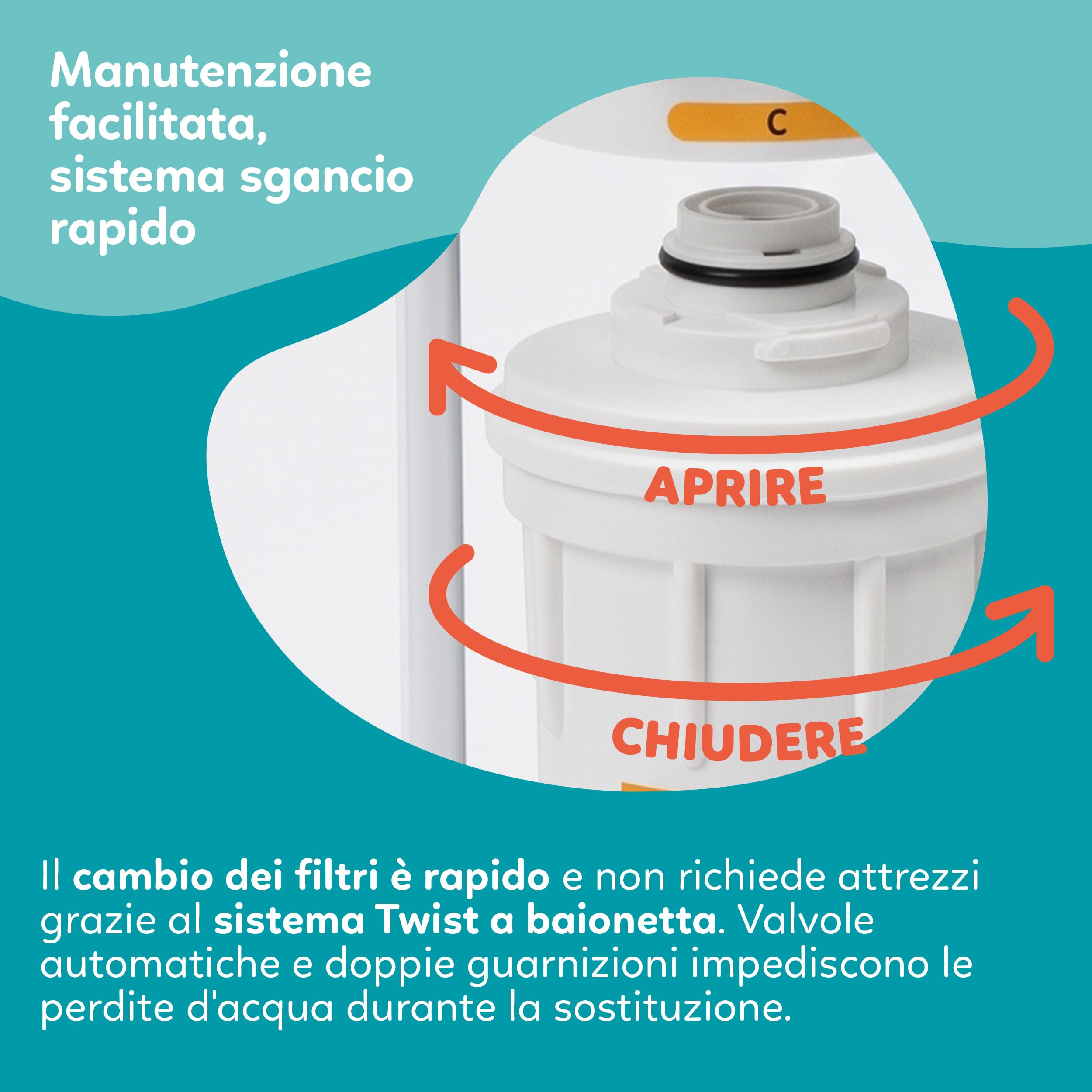 AQPET Impianto Osmosi Inversa 270 L/Giorno Professionale Twist PRO con Membrana Vontron, Sistema Twist a Sgancio Rapido, 4 Stadi con Resina Deionizzante, Flush Valve, Manometro e Predisposizione TDS