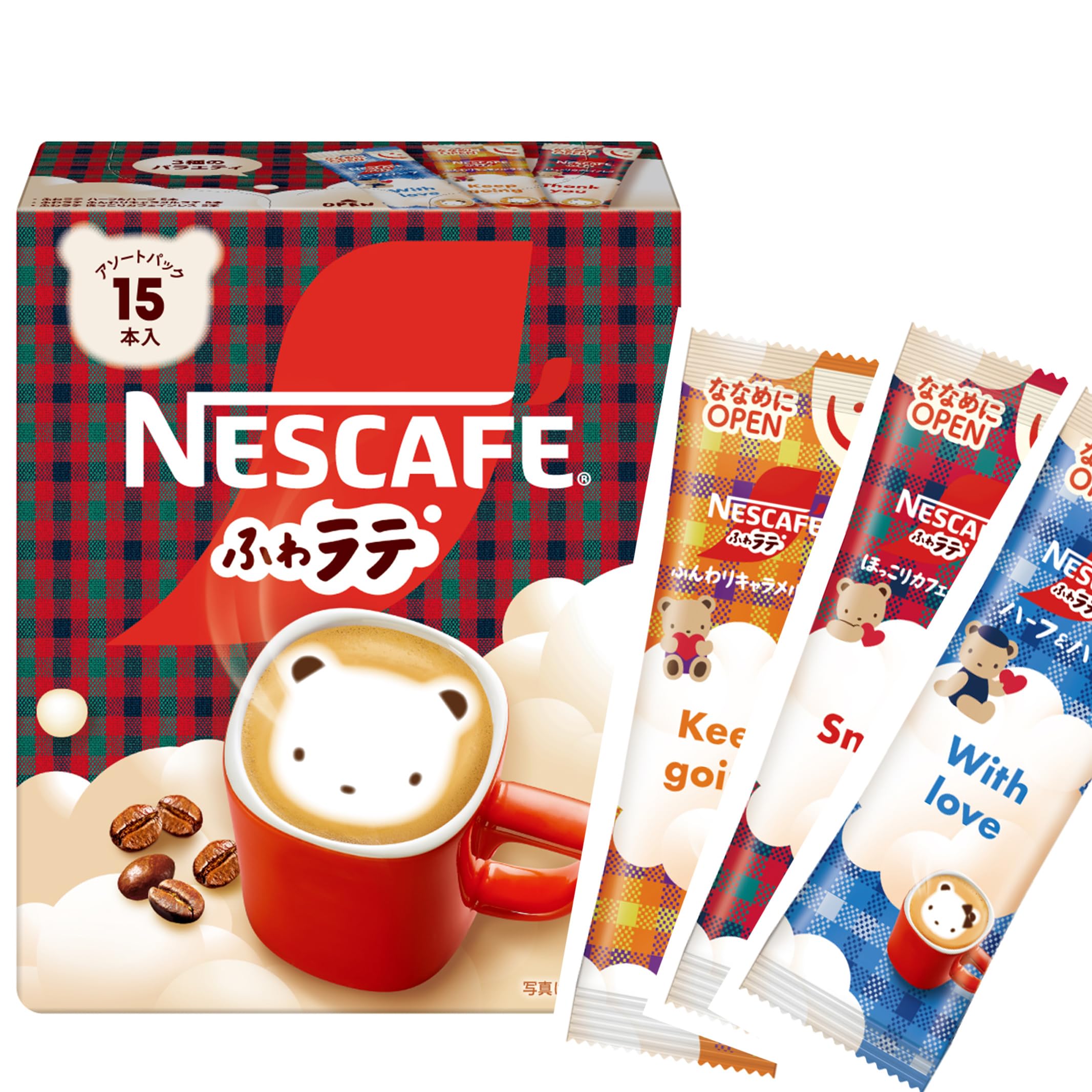 Nescafe ふわラテ ファミリア　コラボ15本入　10個セット Amazon.co.jp: ネスカフェ ふわラテ ファミリアアソートパック 15P