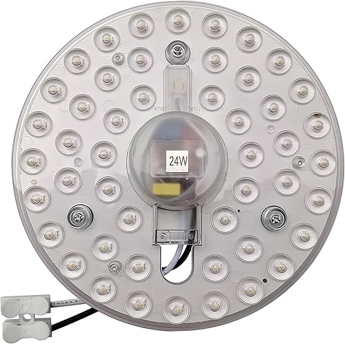 Kit de reequipamiento LED de 24 W, motor de luz para ventilador de techo empotrado, panel de repuesto PCB, luz natural de 5000 K (paquete de 1)