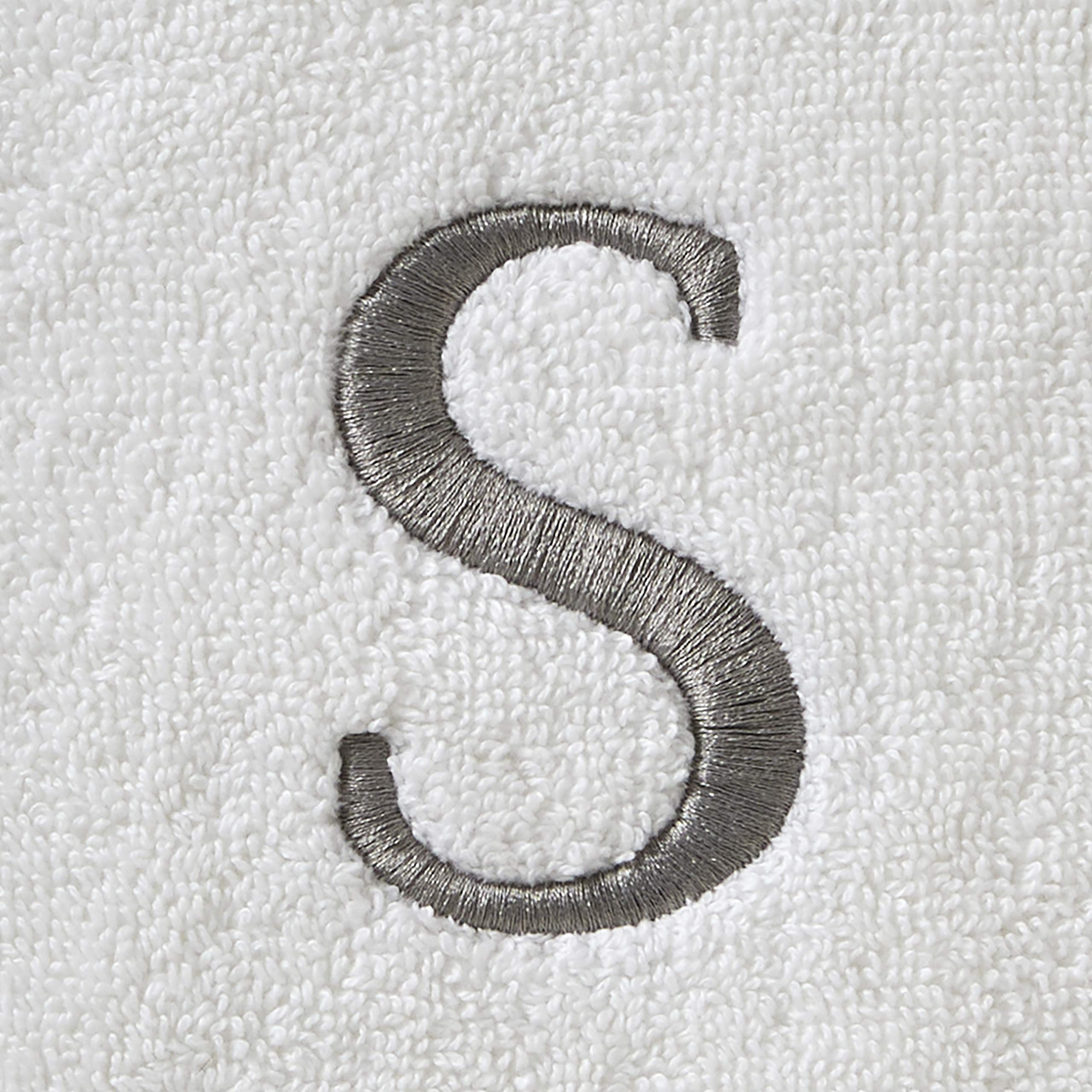SKL Home Casual Monogram Hand Towel Set, S, 16x26, White 2 Count - Image 3