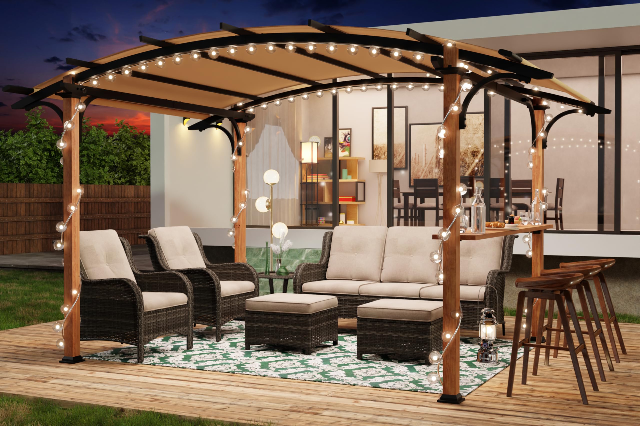 Amazon.com: Meetleisure Patio Pergola 8.5 Ft x 13 Ft Steel Frame 