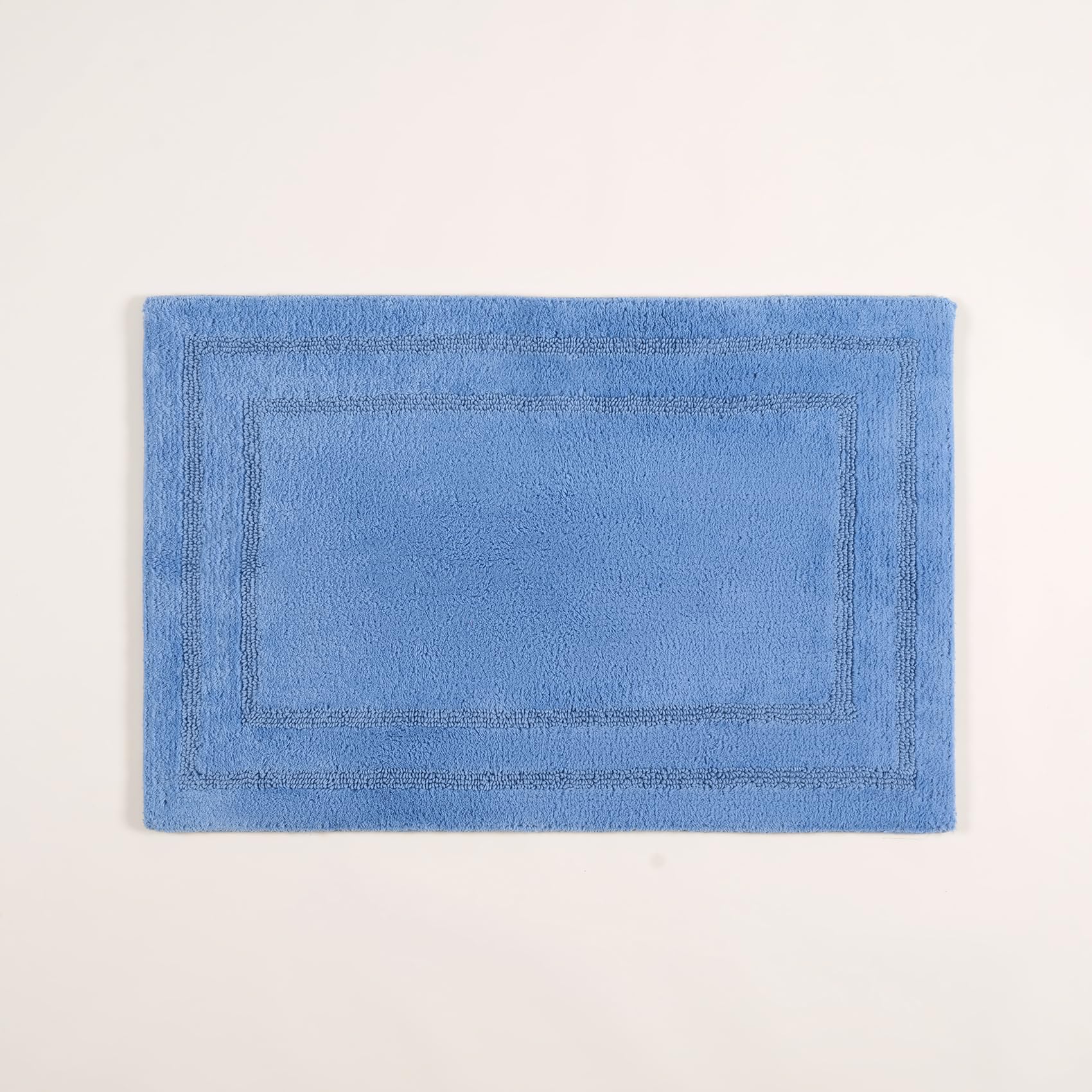 Solıd Çift Taraflı Pamuk%100 Pamuk Banyo Paspası 70x120 Cm Mavi