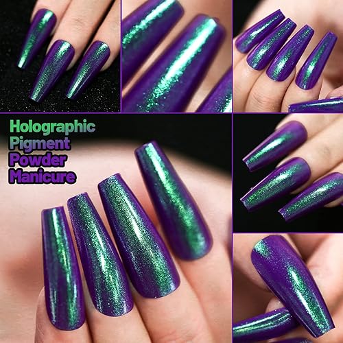 Miniatura 2 de Teenitor Uñas largas a presión, uñas cromadas a presión, 288 uñas postizas largas de bailarina, 12 colores de cobertura completa, espejo metálico